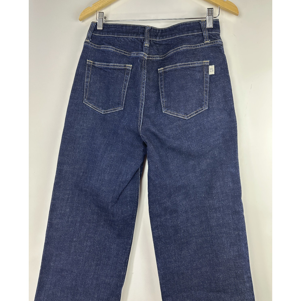 Oliver Logan Aberdeen Jeans Dark Wash Wide Leg Crop High Rise Raw Hem Denim 28 - Picture 11 of 14